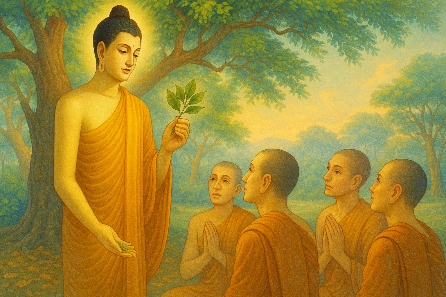 ธรรมะที่พระพุทธเจ้าสอน ใบไม้ในกำมือ ตรัสสอนภิกษุในป่า